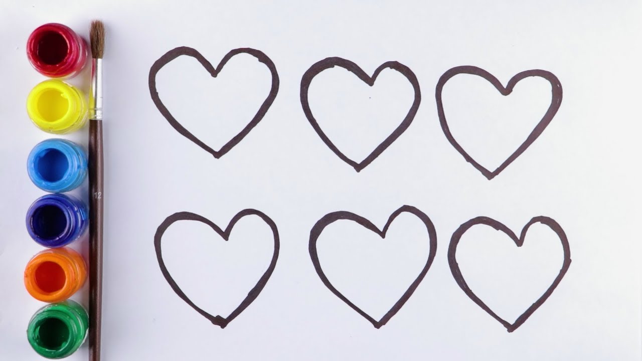 Glitter Hearts coloring and drawing coloring pages