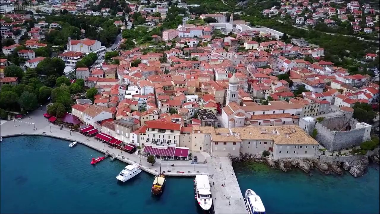 A Cathedral in a town called Krk on Krk Island, Croatia  -  Dji Mavic Pro drone -  Skydronauts
