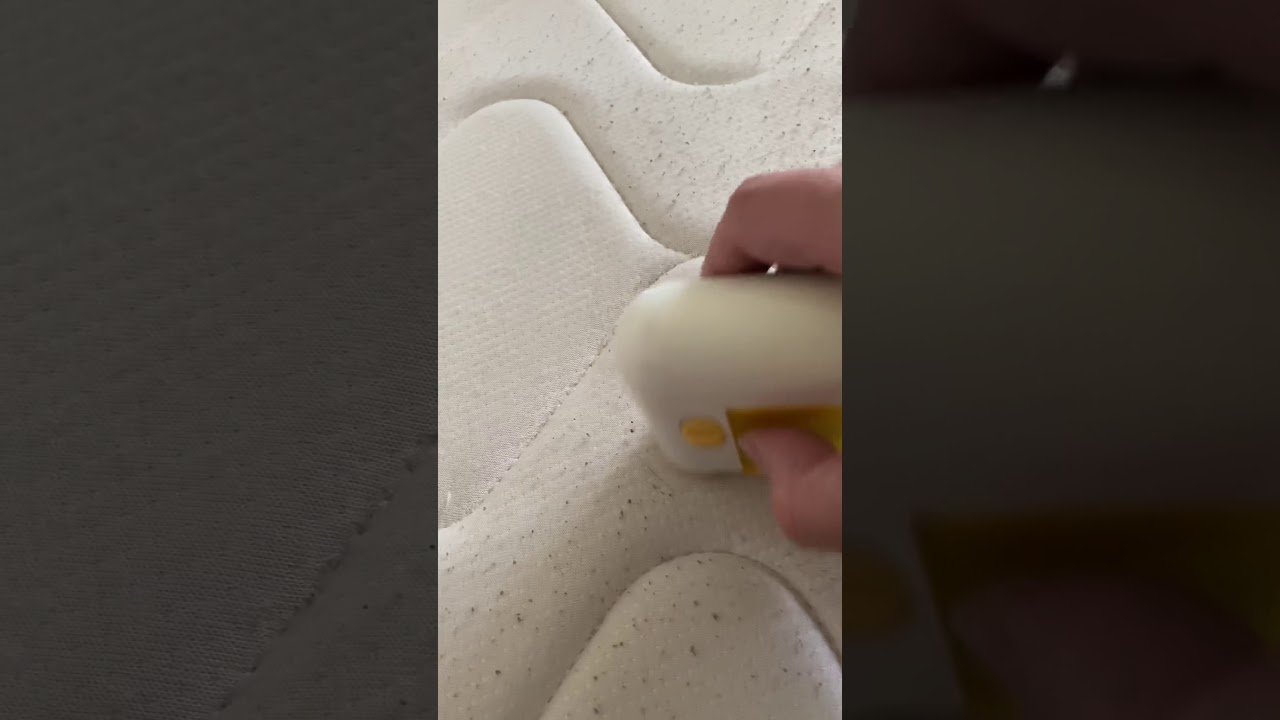 Shaving the mattress - removing pilling bobbles ASMR - YouTube