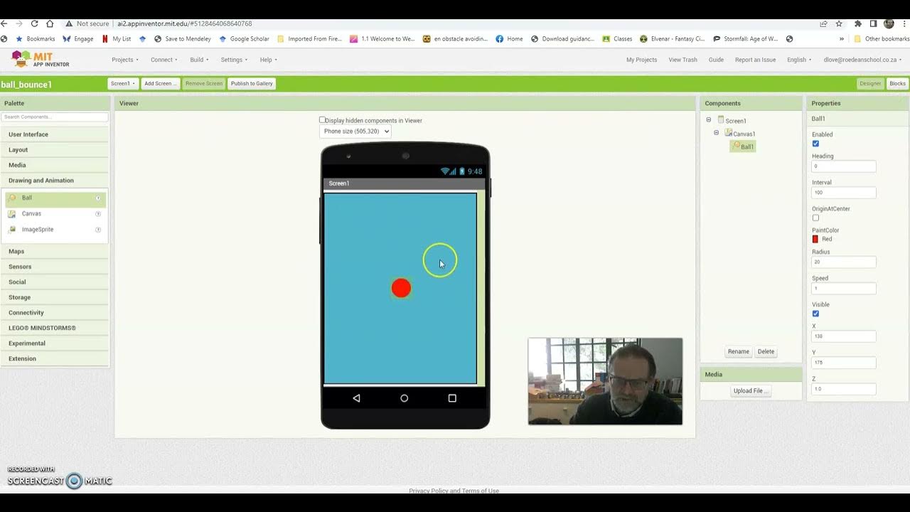 MIT App Inventor Ball Bounce App YouTube