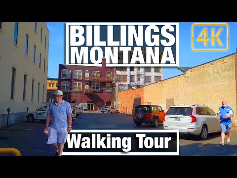 4K City Walks - Walking in Downtown Billings Montana on summer morning - Virtual treadmill travel