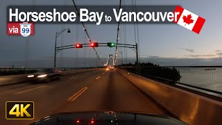 Driving from Horseshoe Bay Ferry Terminal to Downtown Vancouver