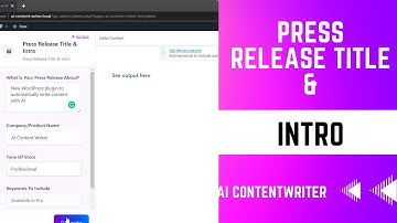 How to Create Press Release Title & Intro  using WP AI Content Writer