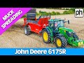 John Deere Tractor Working on the Farm Spreading Solids #johndeeretractor
