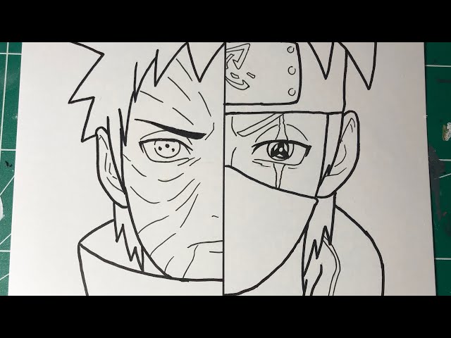 Como desenhar Kakashi e o obito uchiha (Naruto) passo a passo