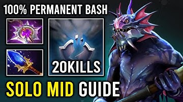 How to Play Mid Slardar 9Min Blink Dagger 100% Perma Bash Aggressive Jump Carry Dota 2