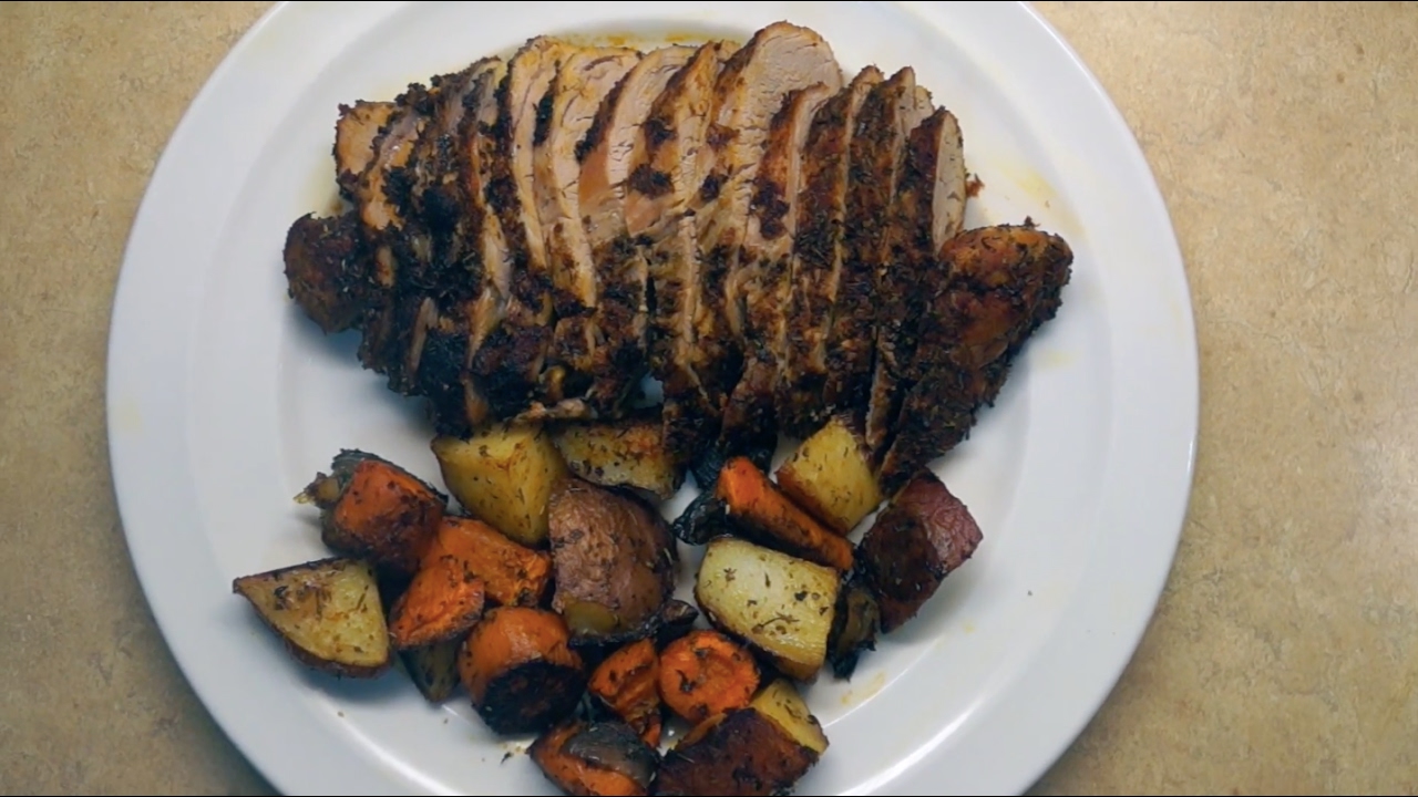 Roasted Pork Tenderloin with Italian Seasoning and Vegetables YouTube