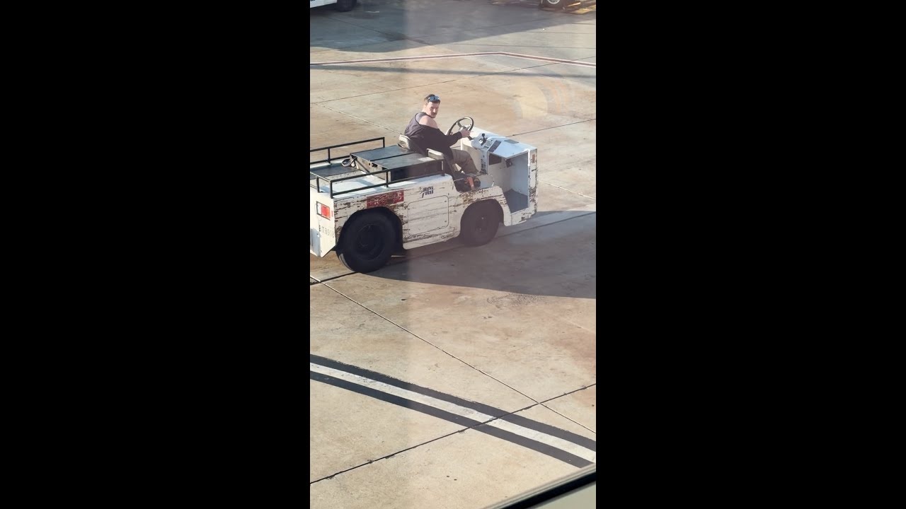 Passenger steals airport tug for joyride at airfield Passenger steals airport tug for joyride at airfield