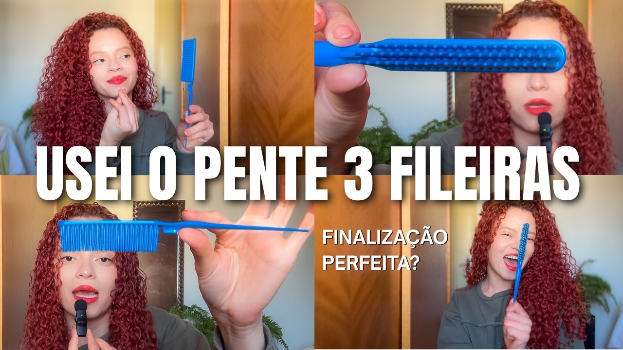 Usei o pente 3 fileiras e meu cabelo ficou assim