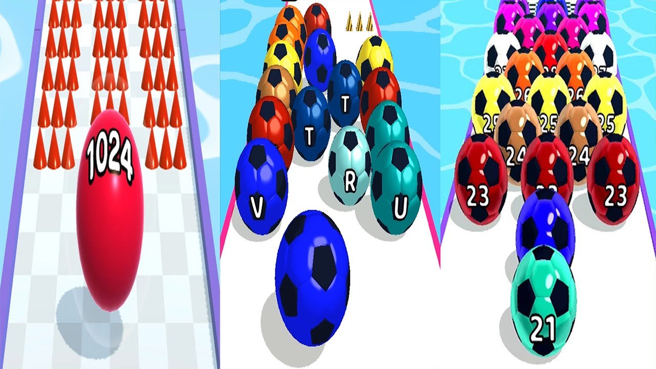 Ball Run 2048 VS AZ Run VS Marble Run 3D - All Levels Gameplay Android iOS Ep 1