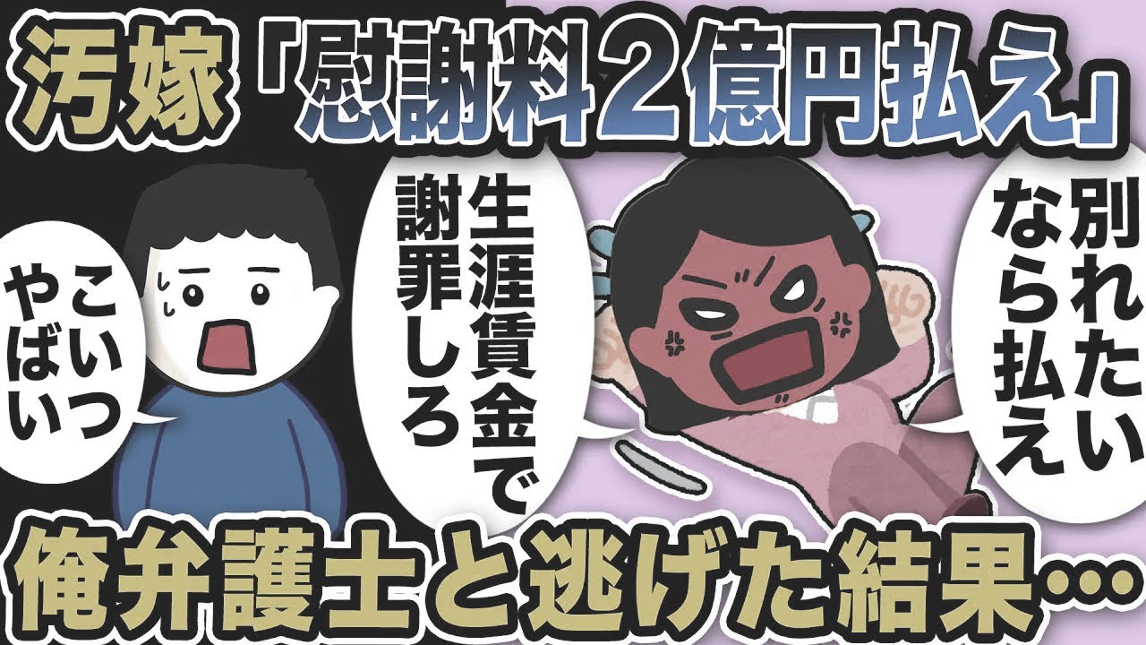汚嫁「慰謝料2億円払え！」話が通じず俺弁護士と逃げた結果…【2ch修羅場スレ】