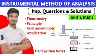 Fluorimetry | Principle | Instrumentation | Application | IMA unit 1 important questions & Solutions