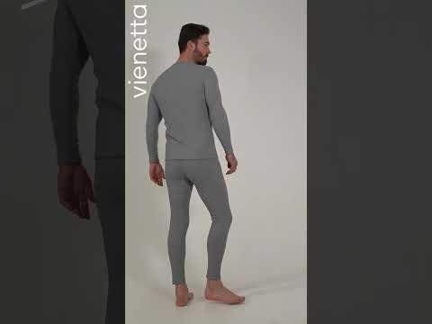 Купить Хлопковый комплект мужской (лонгслив + кальсоны) VIENETTA MAN 5110020000 в Украина в Lingerie.ua - Одяг для дому та відпочинку, Видео 4