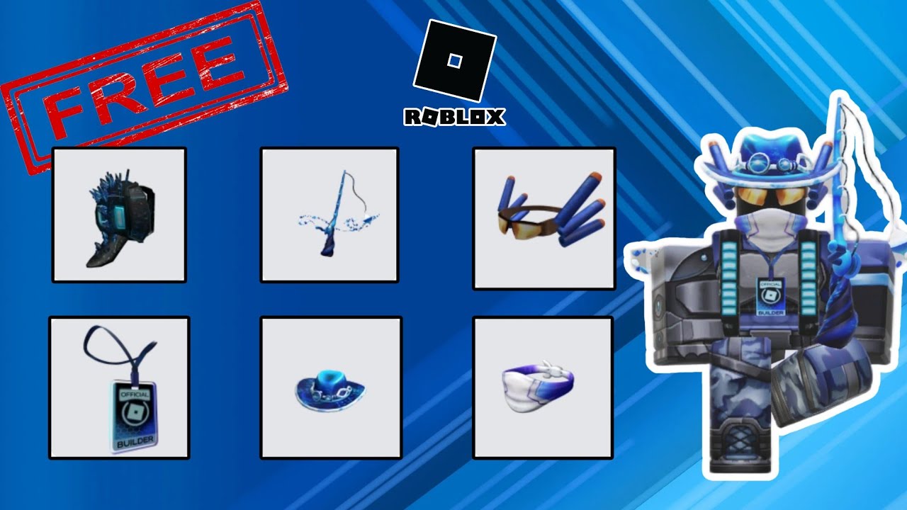 💙สอนรับไอเทม เซ็ตฟ้า(2)  ฟรี ในเกม Roblox มี 0 Robux ก็เท่ห์ได้💙