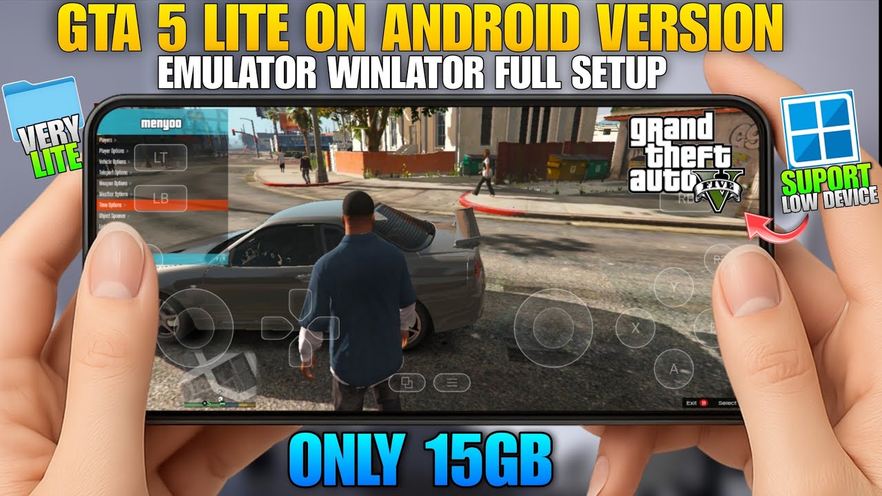 GTA 5 LITE VERSION ON ANDROID (15GB) - Winlator Emulator Full Setup & GTA 5 Lite 60 Fps