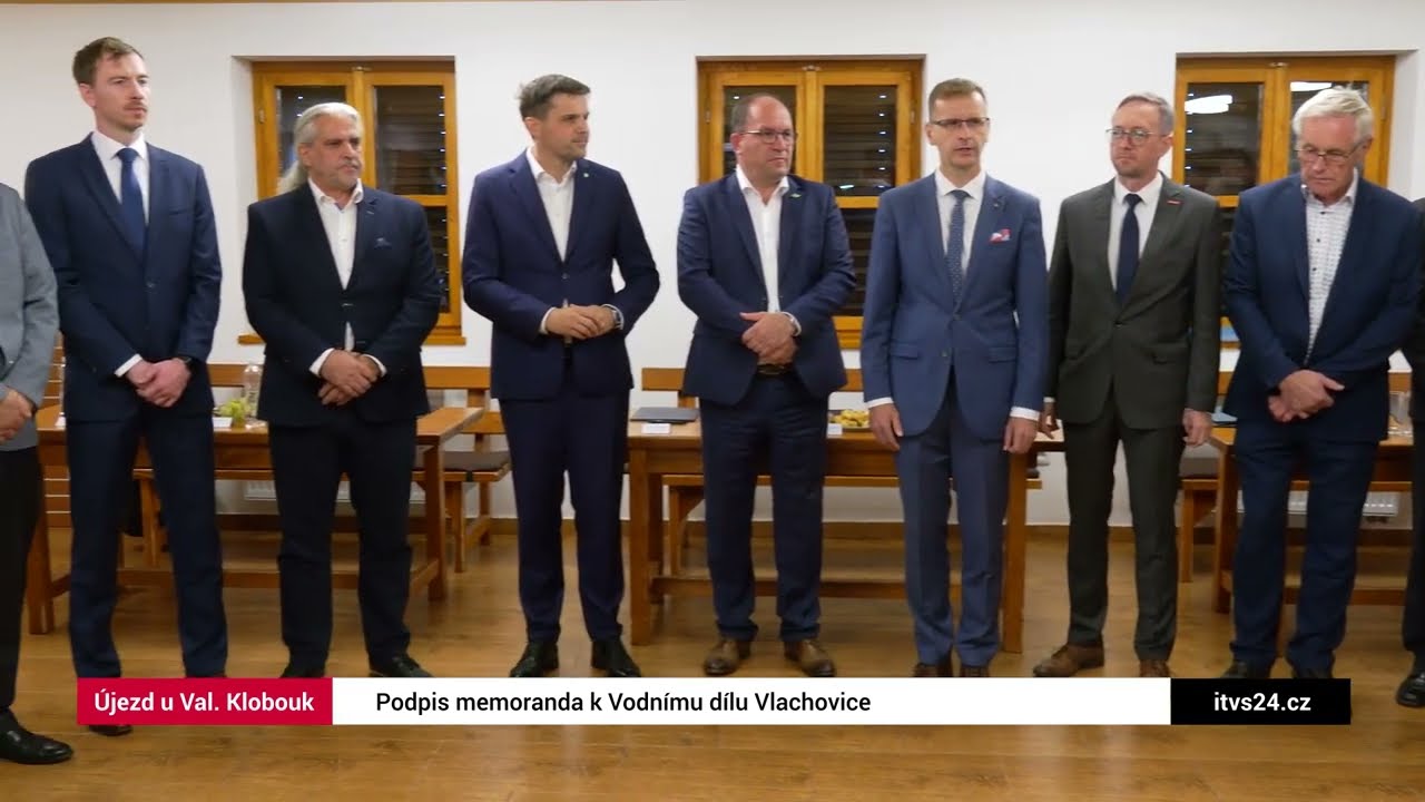 Třicet milionů kubíků vody. Kraj, obce a ministerstva podpepsaly memorandum o Vlachovické přehradě