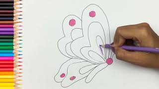 How To Draw Butterfly Easy Step by Step | Cara Menggambar Kupu-Kupu Mudah dan Simpel