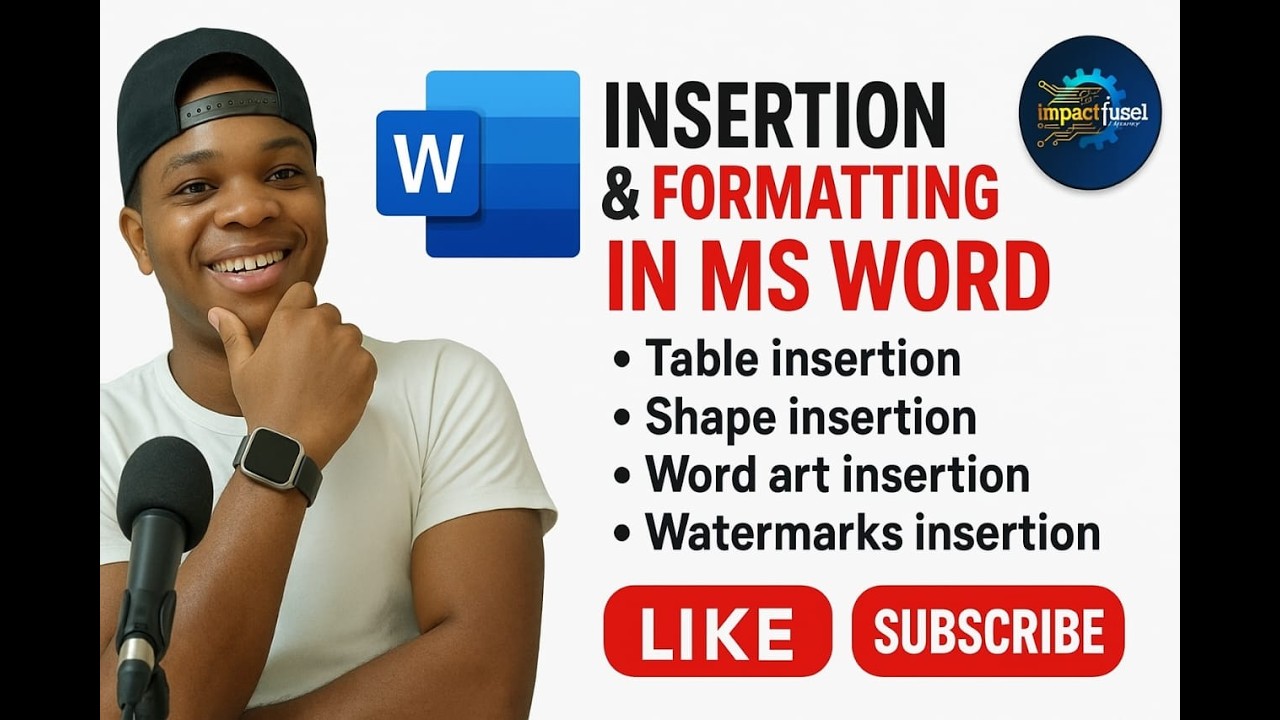 INSERTION & FORMATTING IN MS WORD Full Step-by-Step Tutorial for ...