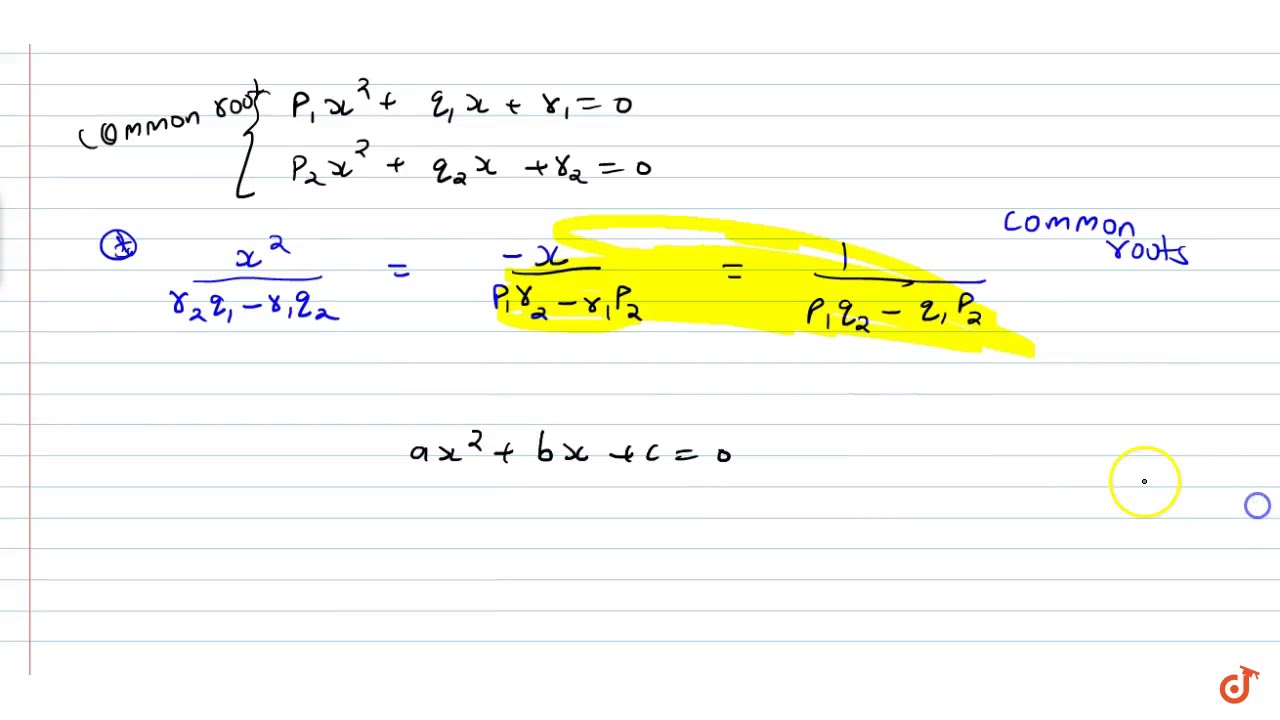 If Ax 2 Bx C 0 And Bx 2 Cx A 0 Have A Common Root And A 0 Then A 3 B 3 C 3 Ab Youtube