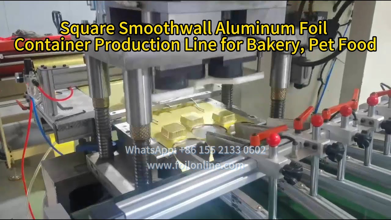 Square smoothwall aluminum foil container making machine and 3 cavity aluminum foil container mould