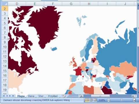 Mapa Świata Excel (SkuteczneRaporty.pl) - kartogram