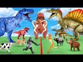 Dinosaur vs mammoth elephant animal revolt battle tyrannosaurus vs spinosaurus prehistoric mammals