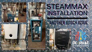 Removing Oversized Boiler and Installing Burnham SteamMax with a Drop Header! Bosch Singular Error! Steammax Knock Down Boiler Assembly
