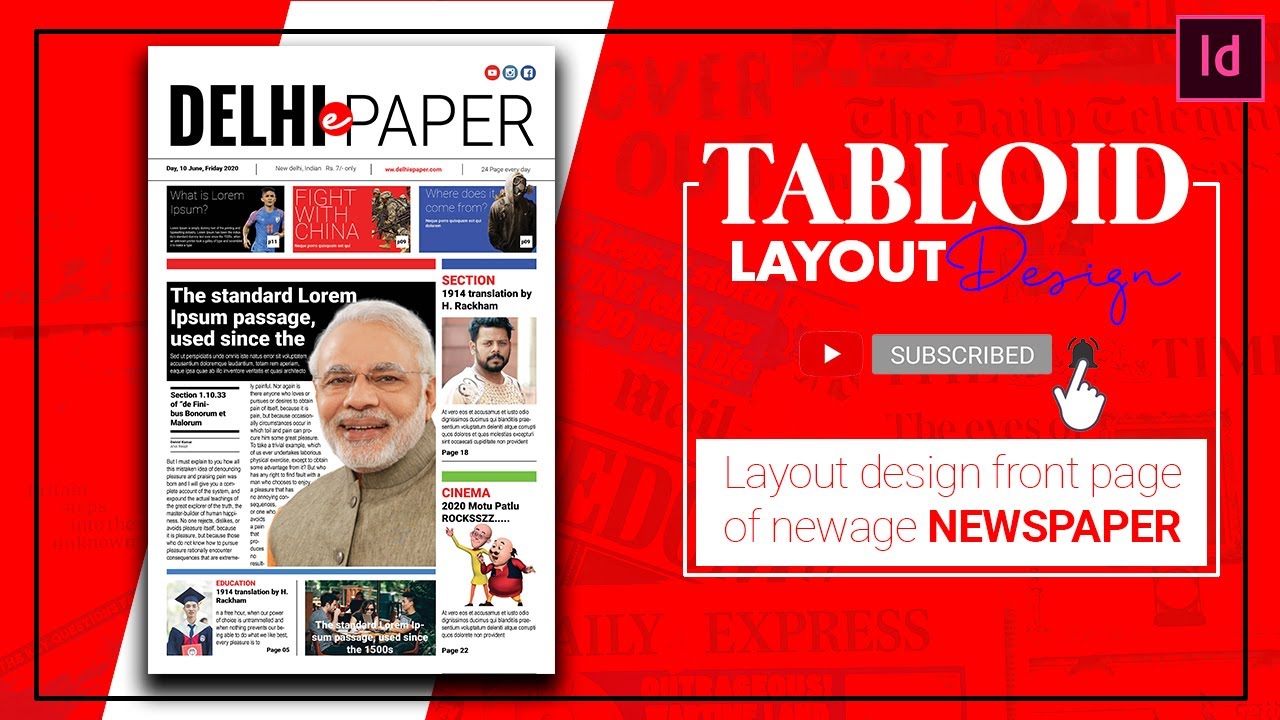 How to design a Tabloid | Newspaper layout in InDesign - YouTube