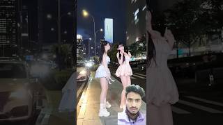 Two Girls Have A Strange Dance Asian Women