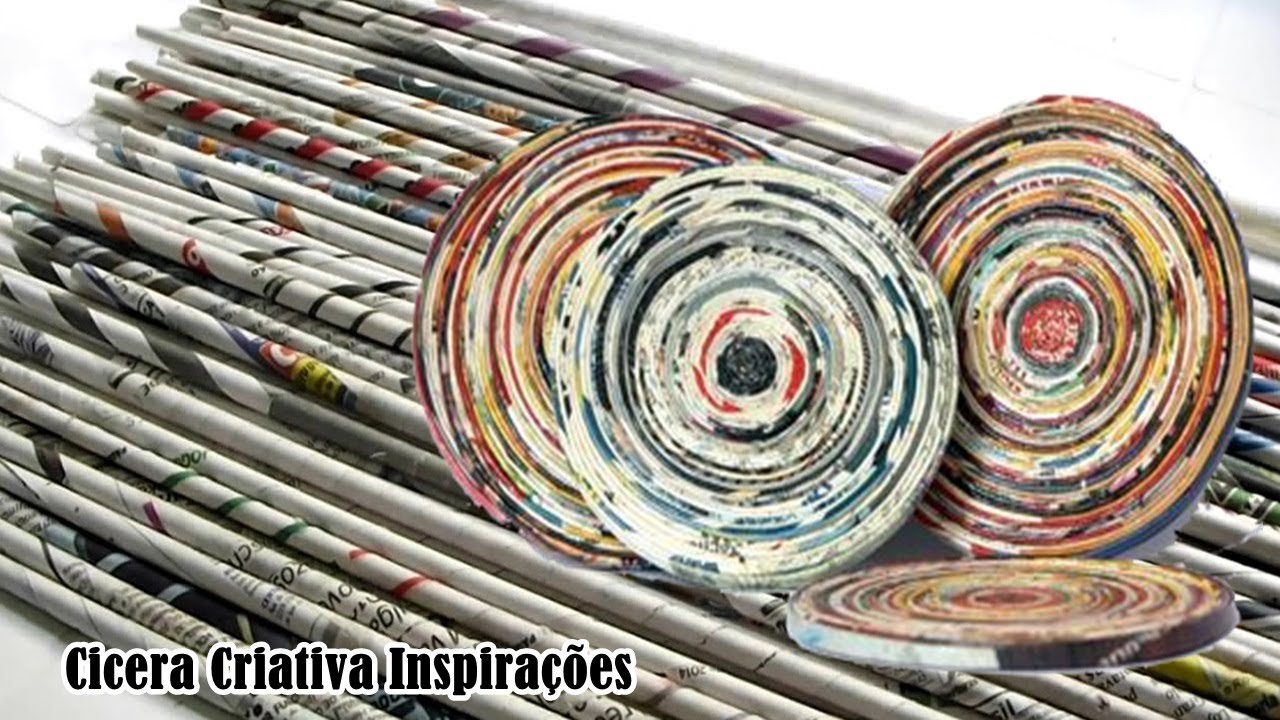 Ideia criativa com canudos de jornal - Artesanato e reciclagem - Cicera Criativa Inspirações