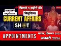 Current Affairs|  Appointment | Last 3 Months Current Affairs | Nov, Dec, Jan Current Affairs 2025|