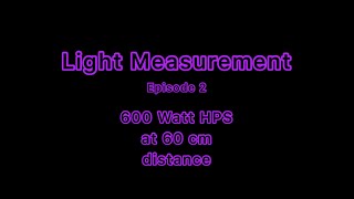 Light-Measurement Series - EPISODE 2: 600 Watt HPS at 60 cm distance - PAR-Test - BPFD-Plot
