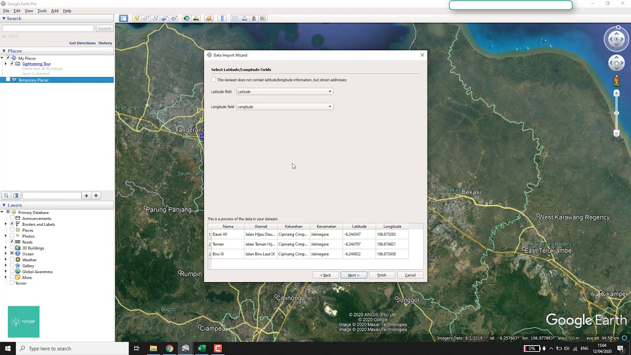 Cara Import Koordinat di Excel ke Google Earth - YouTube