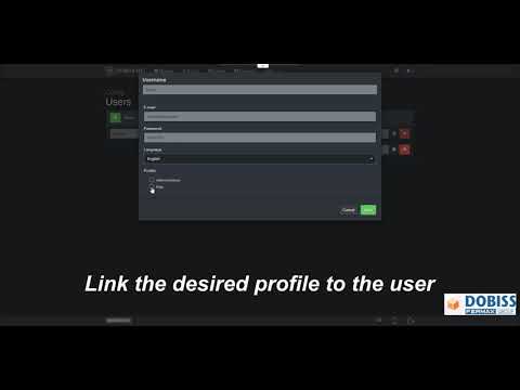 DOBISS NXT: Create a new user and profile