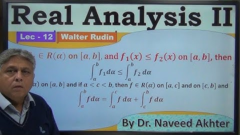 Lec-12  If f₁ is less or equal to f₂, ⌠f₁ ≤ ⌠f₂. Real Analysis I, Rudin.