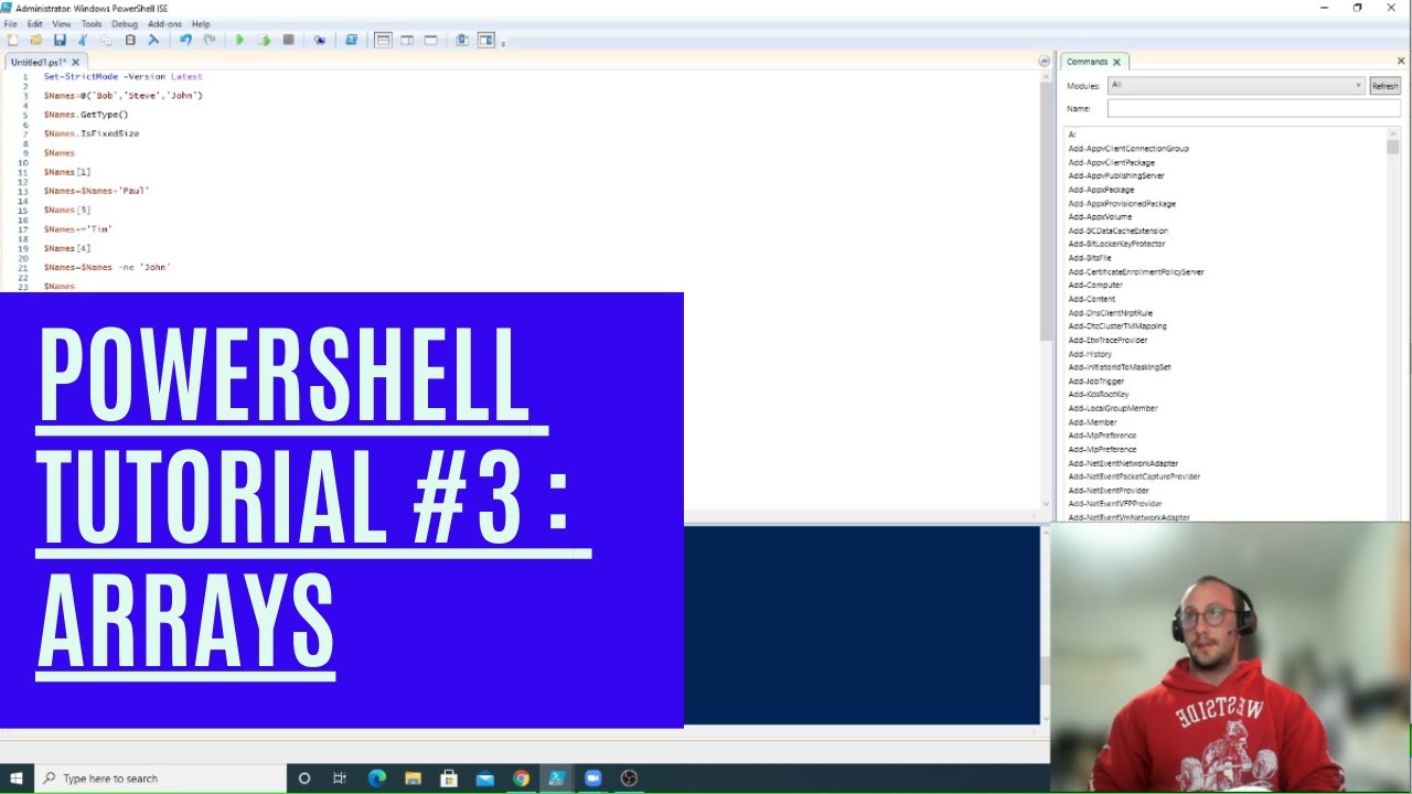 Powershell Tutorial 3 : Arrays [Beginners]