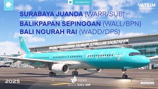 🔴 Microsoft Flight Simulator: Surabaya to Balikpapan to Bali in the Fenix A321 | VATSIM Livestream 🔴