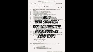 AKTU Data Structure KCS-301|| 2022-23 Question Paper #shorts #btech #exam #aktu #datastructures #dsa