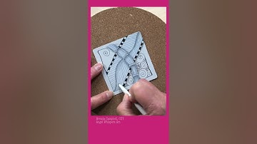 Another gray Zentangle tile! Love the blue and white chalk. It makes the piece come alive! #shorts