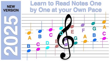 Largo (Very Slow) - A B C - Treble Clef - Learn How to Read Notes One by One