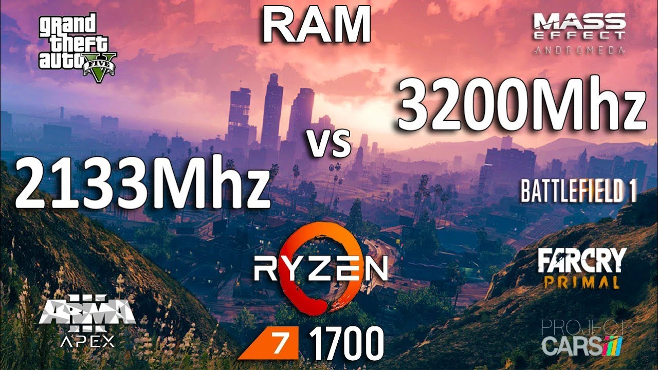 2133Mhz vs 3200Mhz RAM Test in 6 Games (Ryzen 7 1700) - YouTube