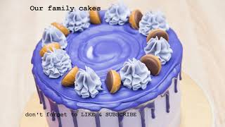 Sweet purple cake # Chocolate drip & buttercream # Family cake decorating #