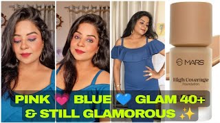 Blue Liner + Pink Eyes 💙💗 | Glam Makeup Tutorial 40+ Makeup Look ✨ | Pink & Blue Glam + Motivation screenshot 3