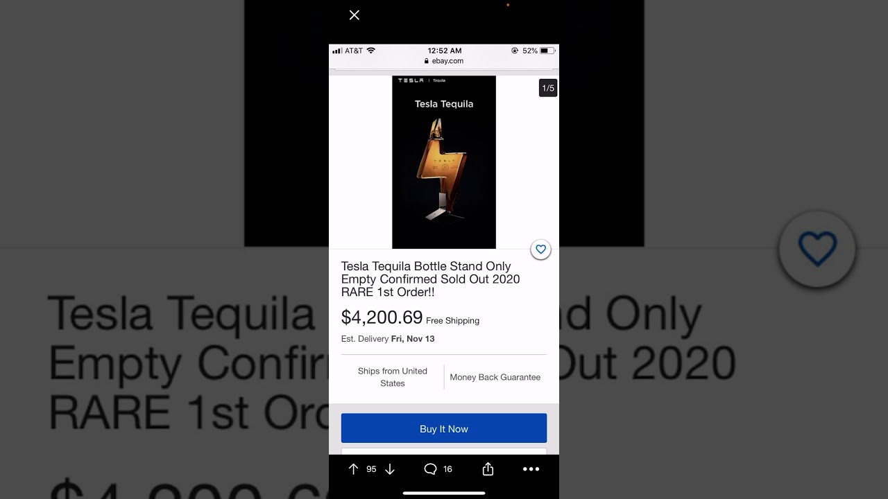 Tesla Tequila on eBay for $4200.69 already 😂😂😂 | Elon Musk/Tesla turning into Supreme