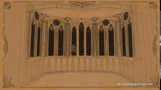 Gothic balcony in old castle 3d render looped animated background