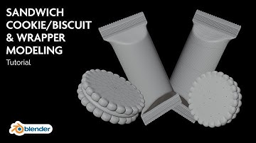 How to Model a Sandwich Cookie (or Biscuit) & Cookie Wrapper in Blender | Step - by - Step Tutorial