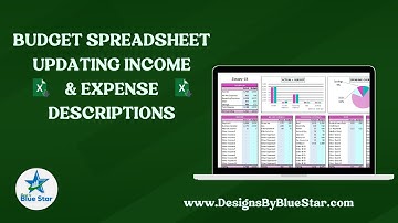 Budget Template - Updating Income & Expense Descriptions, Budget Planner Setup