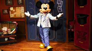 Mickey Mouse Greeting at Town Square Theater in Magic Kingdom - 50th Anniversary EARidscent Costume