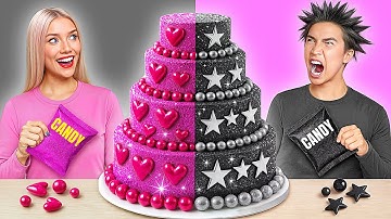 Black vs Pink Cake Decorating Challenge | Funny Food Hacks by Multi DO Challenge