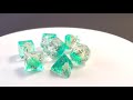 Infused - Beach Party - Aqua - Old School 7 Piece DnD RPG Dice Set